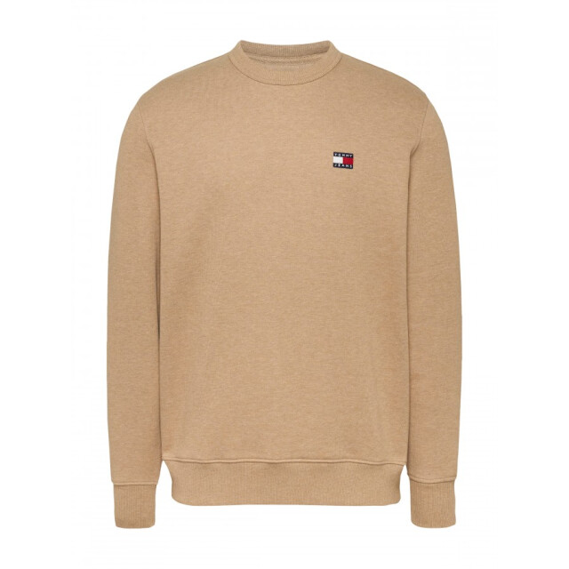 Tommy Hilfiger Dm0dm20660 hef  badge crew vintage melange heren sweater - HEF Vintage Camel Melange/DM0DM20660 Badge Crew large