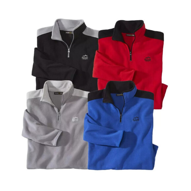 Atlas For Men Heren microfleece everyday trui (verpakking van 4) UTAF606_greyblackredblue large