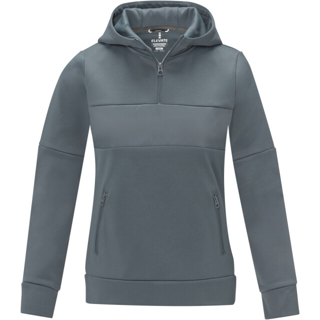 Elevate Life Dames anorak hooded half zip sweatshirt UTPF4080_steelgrey large