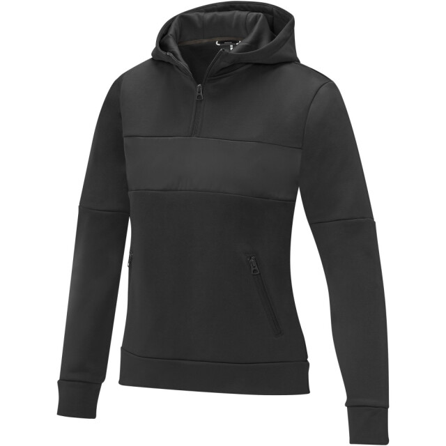 Elevate Life Dames anorak hooded half zip sweatshirt UTPF4080_solidblack large