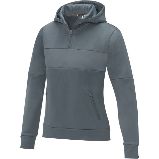Elevate Life Dames anorak hooded half zip sweatshirt UTPF4080_steelgrey large