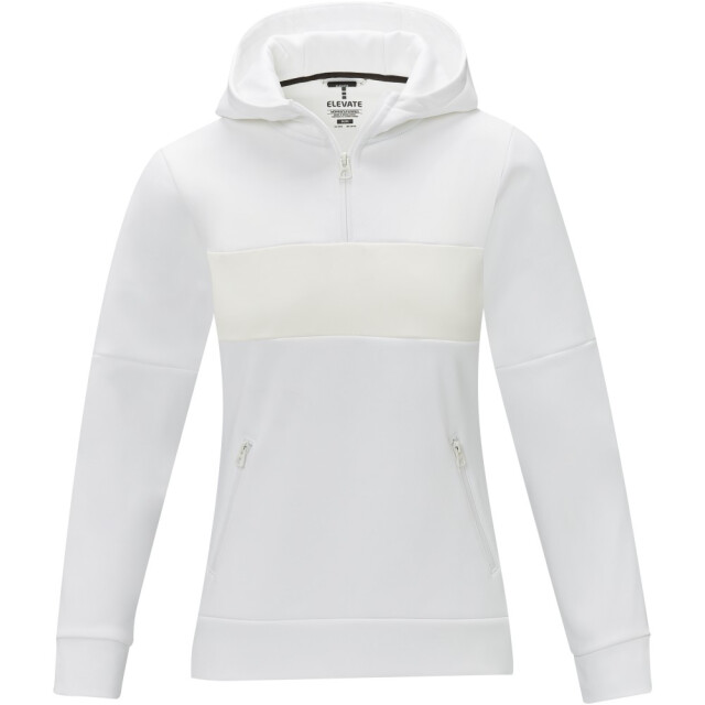 Elevate Life Dames anorak hooded half zip sweatshirt UTPF4080_white large