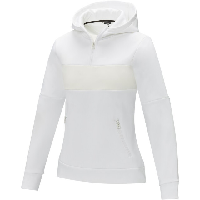 Elevate Life Dames anorak hooded half zip sweatshirt UTPF4080_white large