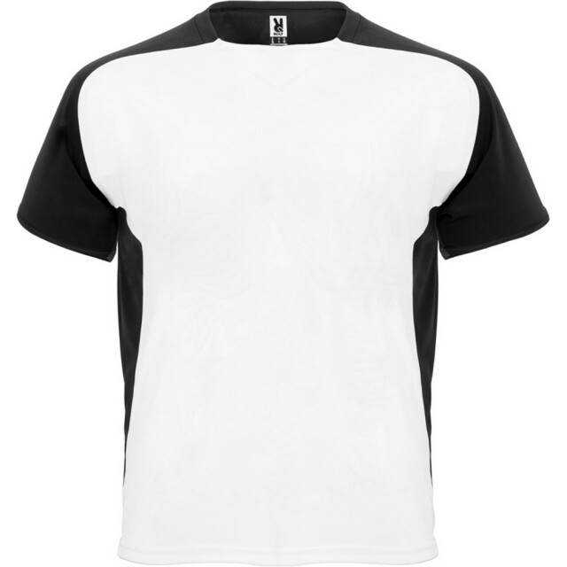Roly Kinder/kinder bugatti sport t-shirt met korte mouwen UTPF4440_whitesolidblack large