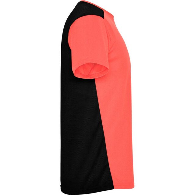 Roly Unisex detroit sport t-shirt met korte mouwen voor volwassenen UTPF4445_fluorescentcoralsolidblack large