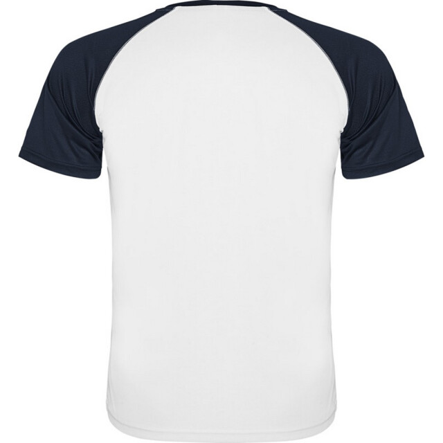 Roly Kinderen/kinderen indianapolis sport t-shirt met korte mouwen UTPF4443_whitenavyblue large