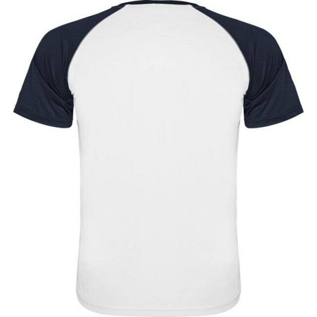 Roly Unisex volwassen indianapolis sport t-shirt met korte mouwen UTPF4436_whitenavyblue large