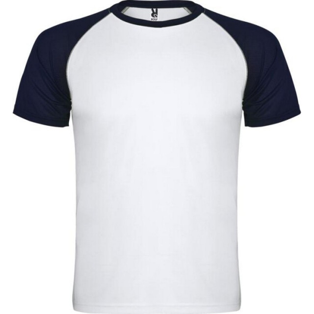 Roly Unisex volwassen indianapolis sport t-shirt met korte mouwen UTPF4436_whitenavyblue large
