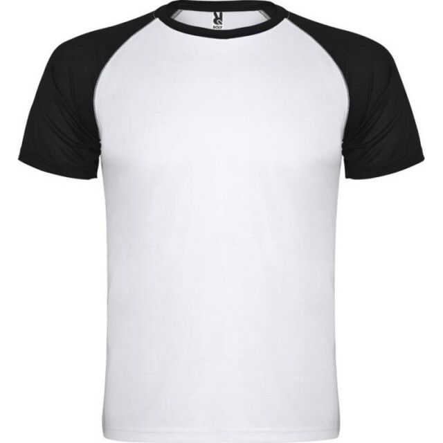 Roly Unisex volwassen indianapolis sport t-shirt met korte mouwen UTPF4436_whitesolidblack large