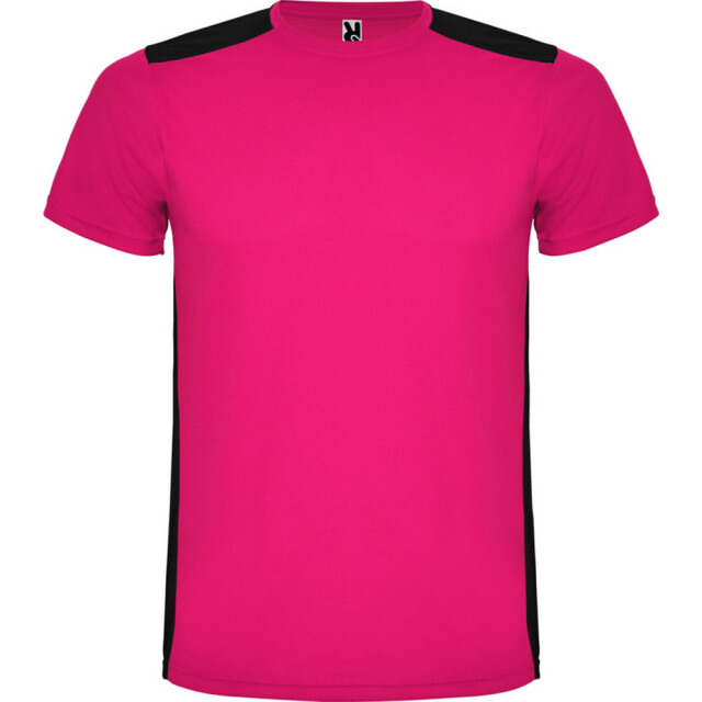 Roly Kinderen/kinderen detroit sport t-shirt UTPF4444_fuchsiasolidblack large