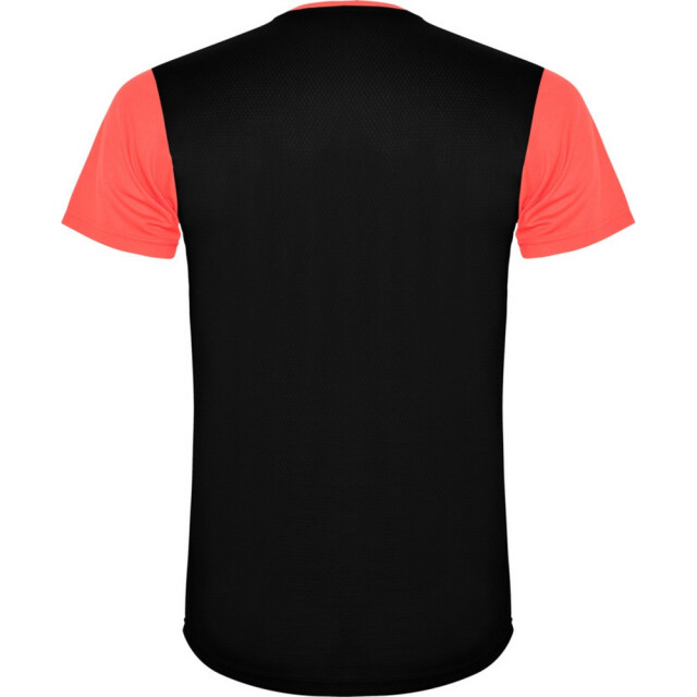 Roly Unisex detroit sport t-shirt met korte mouwen voor volwassenen UTPF4445_fluorescentcoralsolidblack large