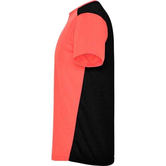 Roly Unisex detroit sport t-shirt met korte mouwen voor volwassenen UTPF4445_fluorescentcoralsolidblack large