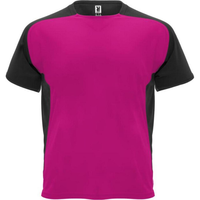 Roly Unisex bugatti sport t-shirt voor volwassenen UTPF4432_fuchsiasolidblack large