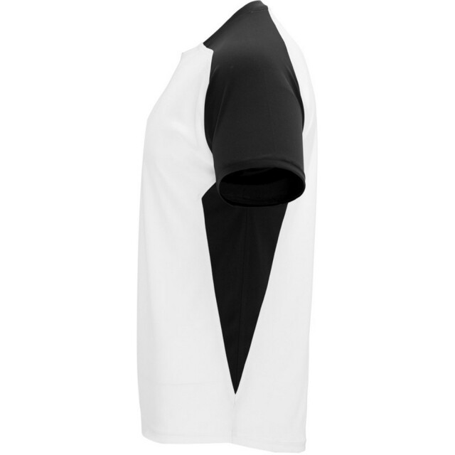 Roly Kinder/kinder bugatti sport t-shirt met korte mouwen UTPF4440_whitesolidblack large