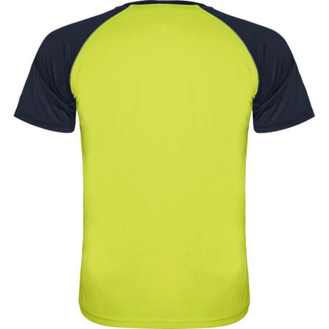 Roly Unisex volwassen indianapolis sport t-shirt met korte mouwen UTPF4436_fluroyellownavyblue large
