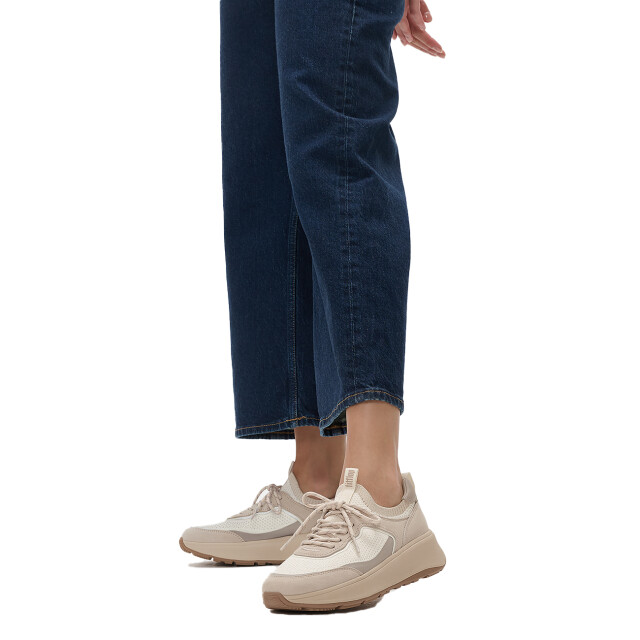 FitFlop F-mode suede/knit flatform slip-on laced sneakers IV1 large