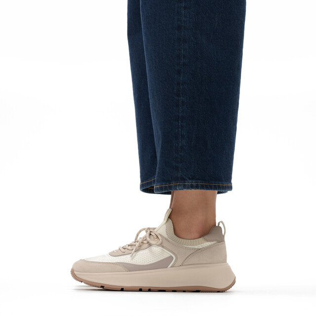 FitFlop F-mode suede/knit flatform slip-on laced sneakers IV1 large