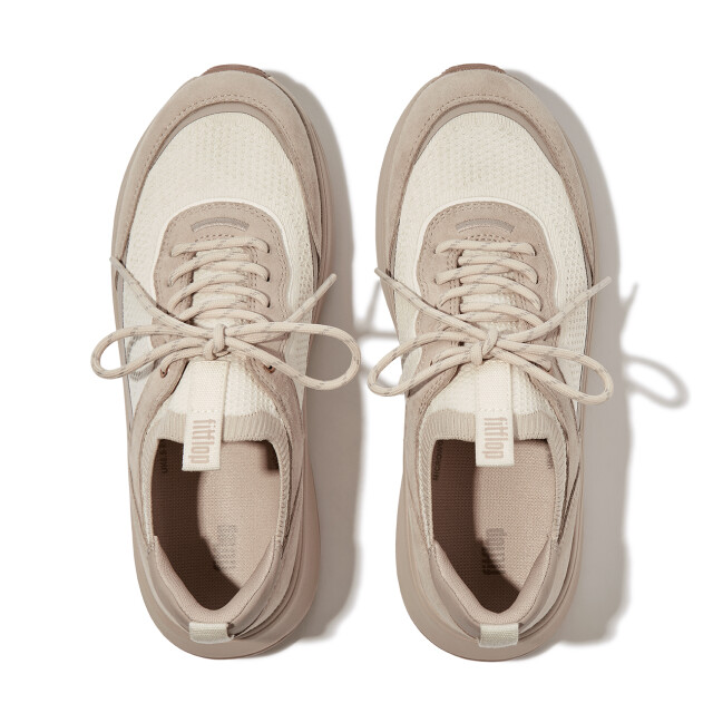 FitFlop F-mode suede/knit flatform slip-on laced sneakers IV1 large