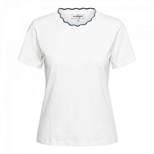 &Co Woman &co women top taia offwhite/indigo Taia - Offwhite/Indigo large