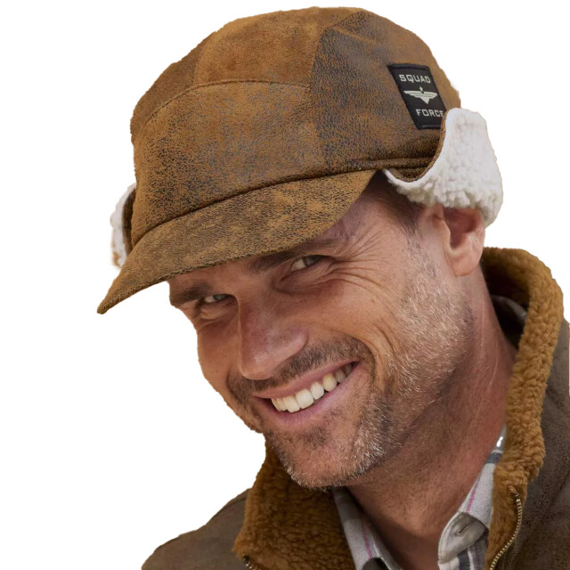 Atlas For Men Waterafstotende pet van imitatiesuède UTAF1479_brown large
