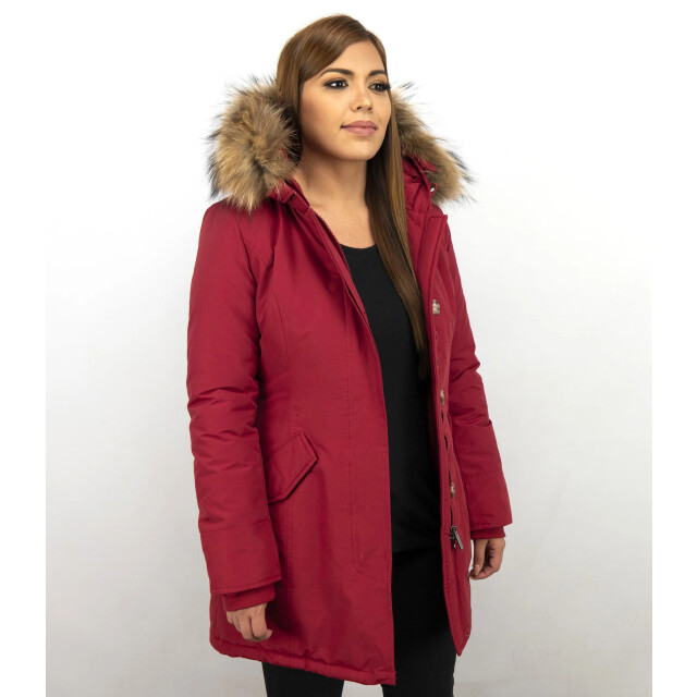 TheBrand Parka jas slim fit met bontkraag LB280PM-R large