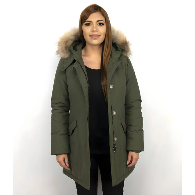 TheBrand Lange parka jas met bontkraag LB280PM-G large