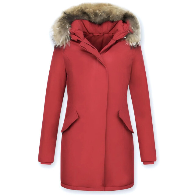 TheBrand Parka jas slim fit met bontkraag LB280PM-R large