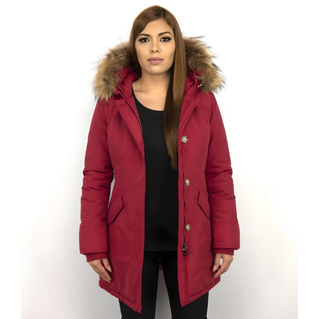 TheBrand Parka jas slim fit met bontkraag LB280PM-R large