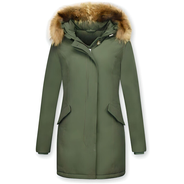 TheBrand Lange parka jas met bontkraag LB280PM-G large