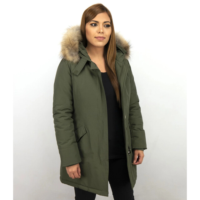 TheBrand Lange parka jas met bontkraag LB280PM-G large