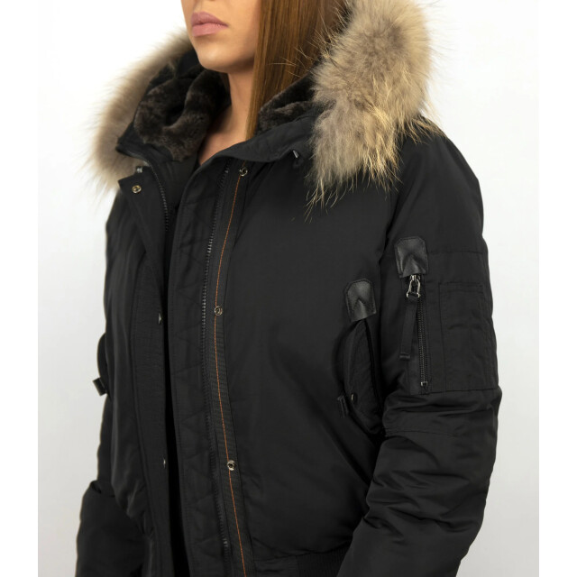 Gentile Bellini Korte winterjas met bontkraag DM8815-1 large