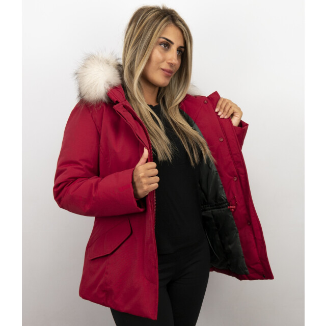 Matogla Winterjas rood bontkraag 5897R large