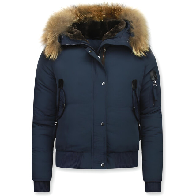 Gentile Bellini Korte winterjas met bontkraag DM8815-5 large