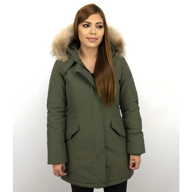 TheBrand Lange parka jas met bontkraag LB280PM-G large