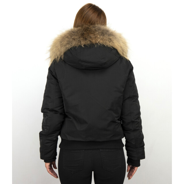 Gentile Bellini Korte winterjas met bontkraag DM8815-1 large