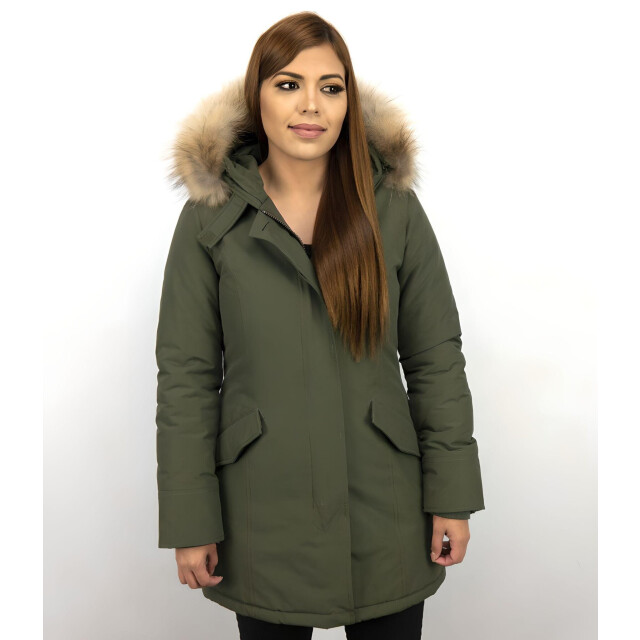 TheBrand Lange parka jas met bontkraag LB280PM-G large