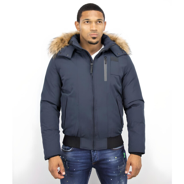 Enos Korte winterjas met bontkraag PI-739B l PI-7006 large