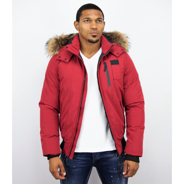 Enos Korte winterjas met bontkraag PI-739R I PI-7006 large