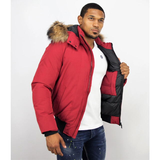 Enos Korte winterjas met bontkraag PI-739R I PI-7006 large