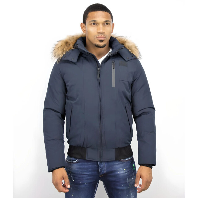 Enos Korte winterjas met bontkraag PI-739B l PI-7006 large