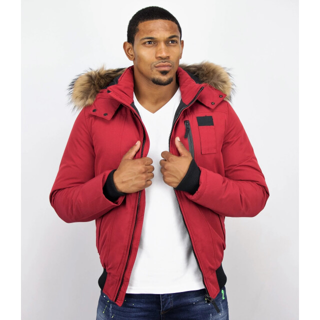 Enos Korte winterjas met bontkraag PI-739R I PI-7006 large