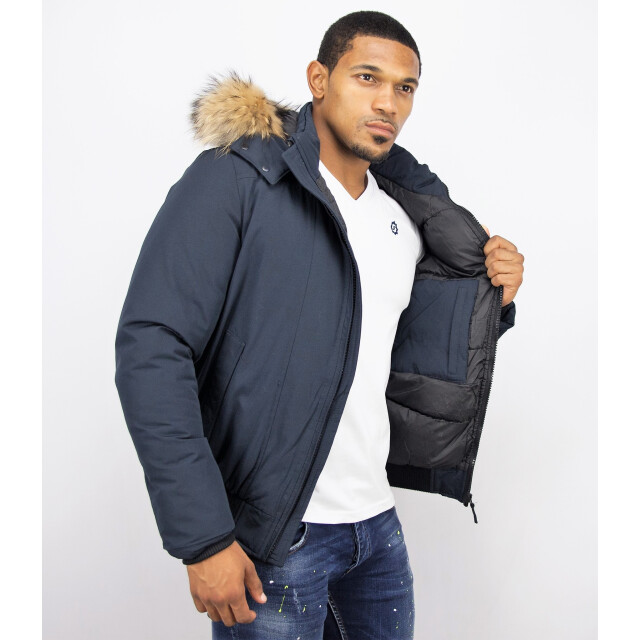 Enos Korte winterjas met bontkraag PI-739B l PI-7006 large