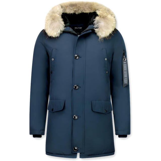 Enos Parka jas met bontkraag PI-7012N I DV-7103-B large