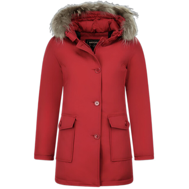 Matogla Nepbontjassen winterjas wooly lang nepbontkraag parka steekzakken 5692a  large