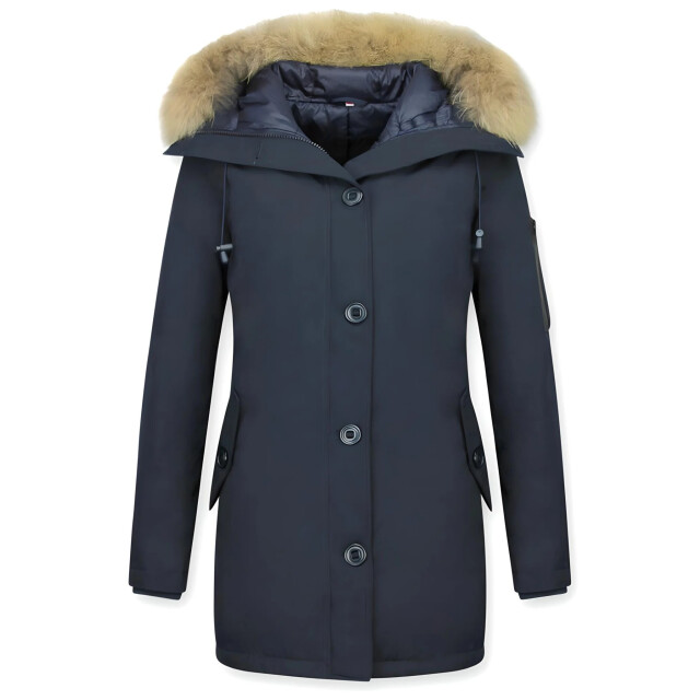 TheBrand Lange parka jas met bontkraag LB-505B large