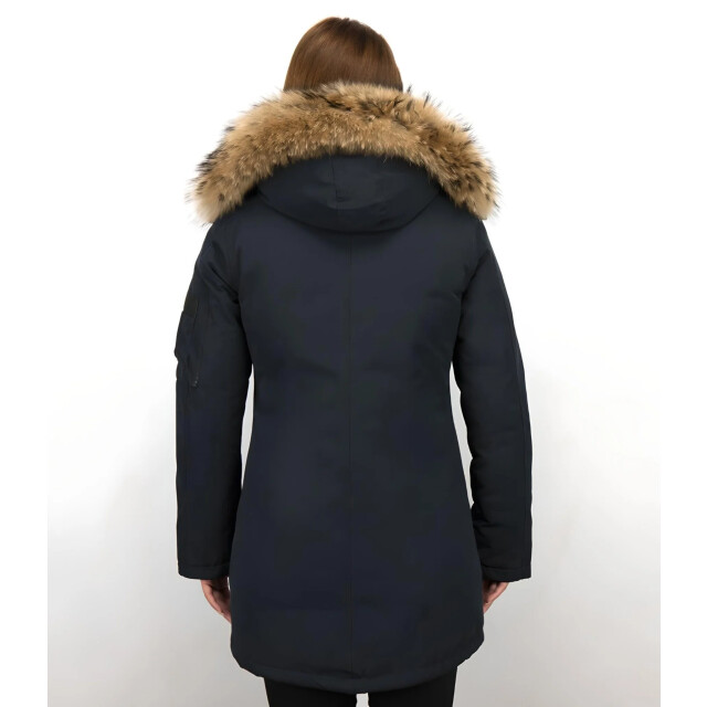 TheBrand Lange parka jas met bontkraag LB-505B large