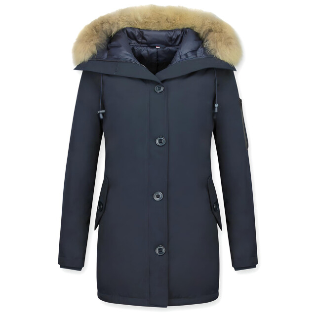 TheBrand Lange parka jas met bontkraag LB-505B large