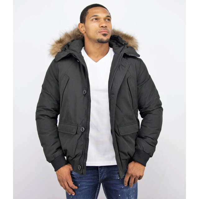 Warren Webber Winterjas kort met bontkraag WW-8002APM-Z large