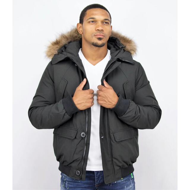 Warren Webber Winterjas kort met bontkraag WW-8002APM-Z large