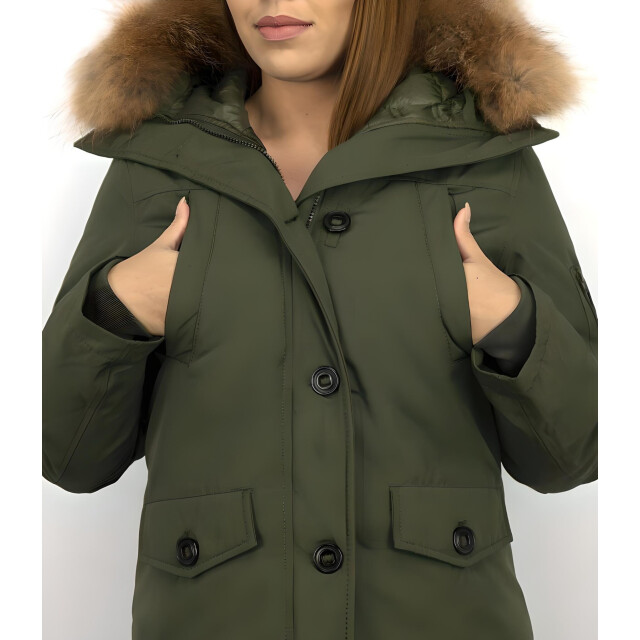 TheBrand Korte winterjas met bontkraag LB-503G large